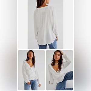 Free People Nightdreams Gauze Wrap Top White